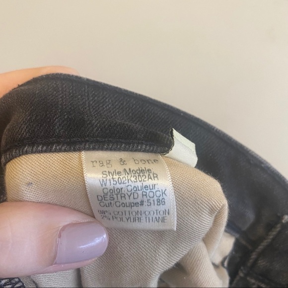 COPY - RAG & BONE Black Distressed Denim Jeans Sz 27 - Picture 9 of 9